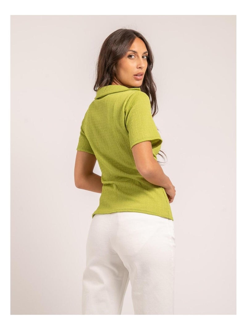 Chemise manches courtes ORLA Vert - Kiabi
