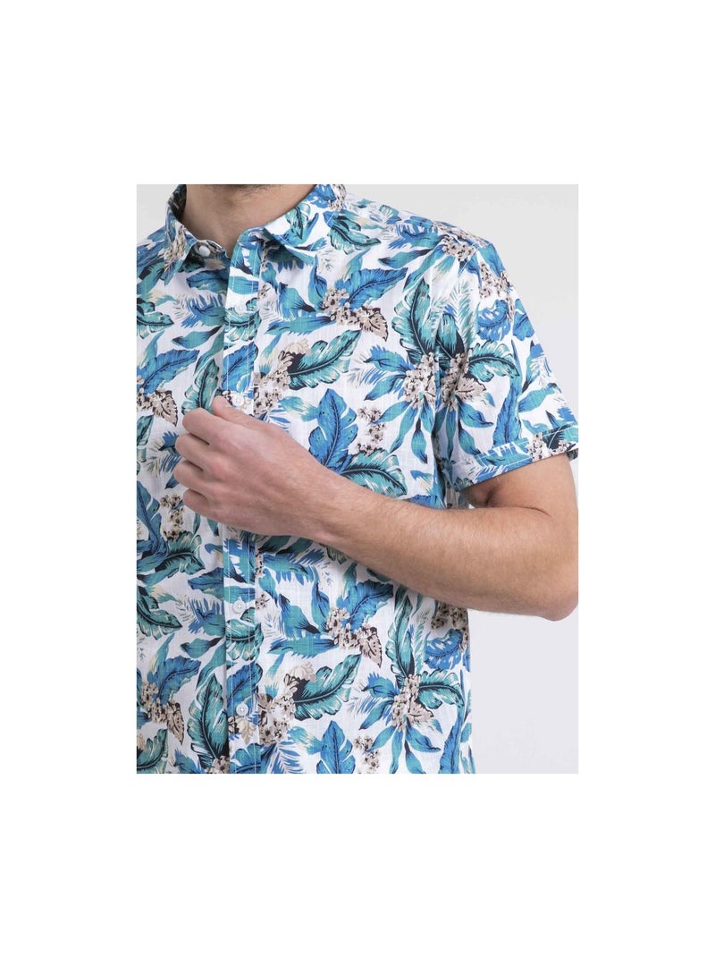 Chemise manches courtes pur coton DIRIDIC Blanc - Kiabi