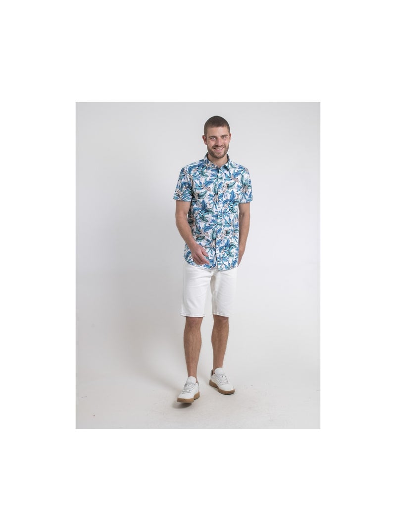 Chemise manches courtes pur coton DIRIDIC Blanc - Kiabi