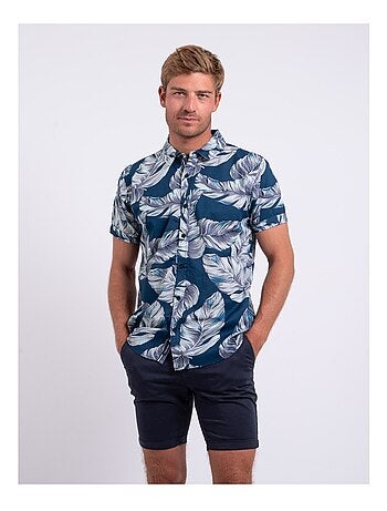 Chemise manches courtes pur coton motifs DETAT