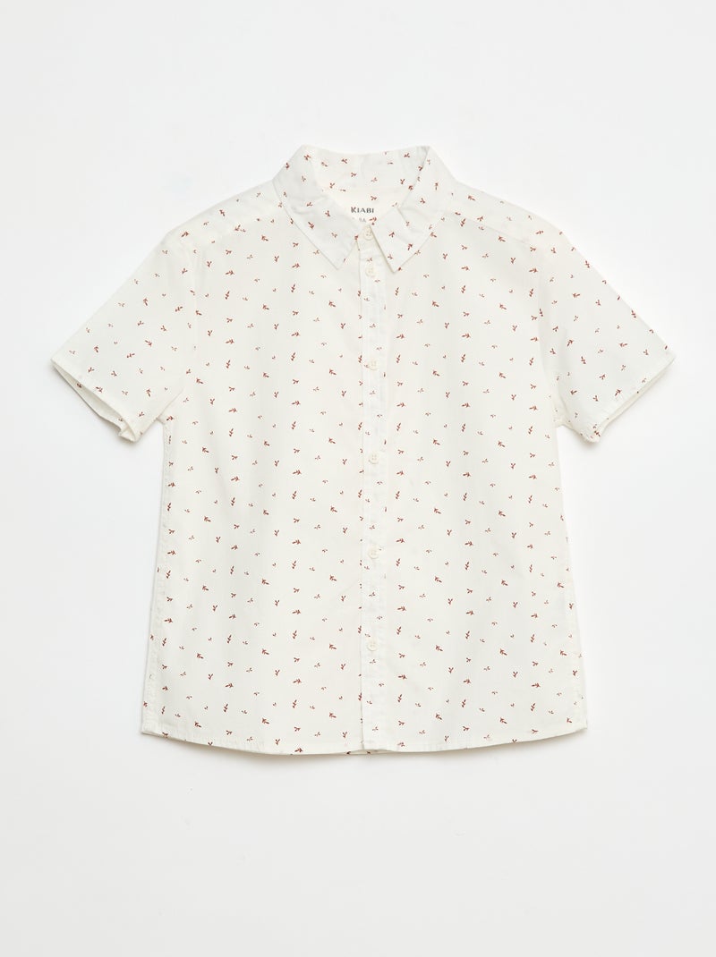 Chemise manches courtes rayée Blanc - Kiabi