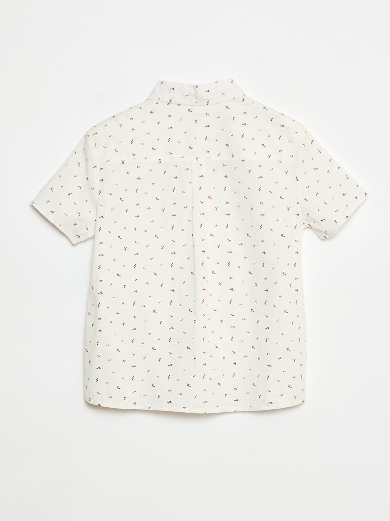 Chemise manches courtes rayée Blanc - Kiabi