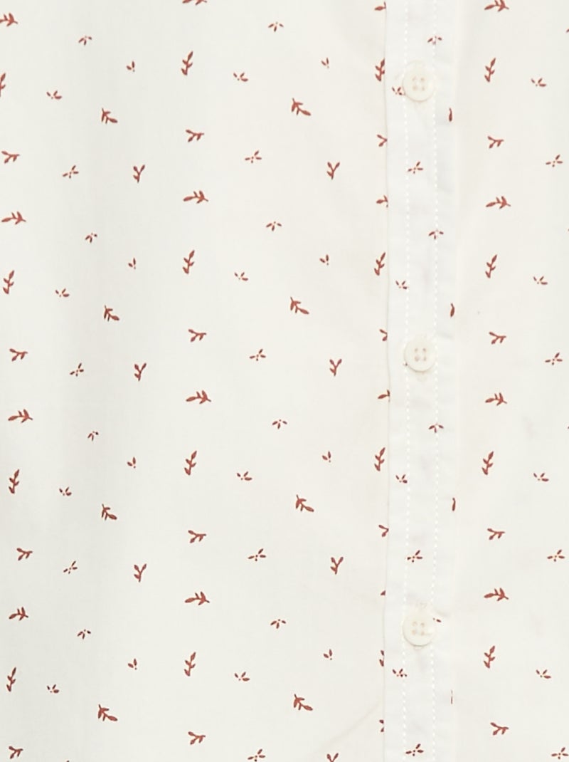 Chemise manches courtes rayée Blanc - Kiabi