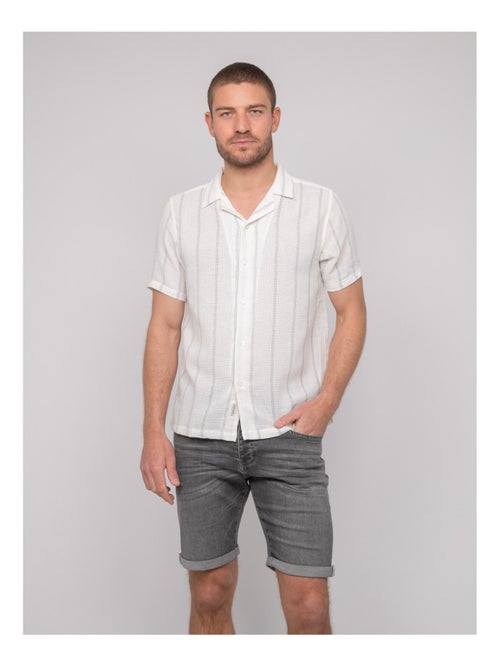 Chemise manches courtes rayures DERMUNIK - Kiabi