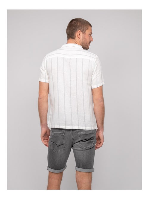 Chemise manches courtes rayures DERMUNIK - Kiabi