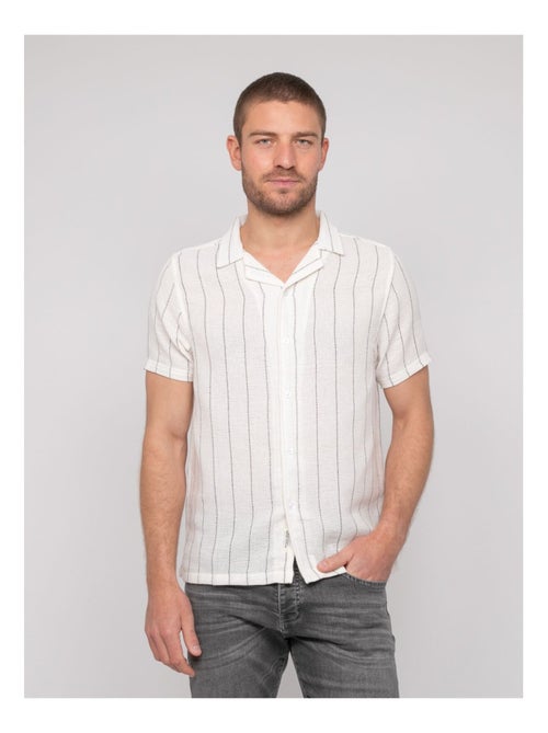 Chemise manches courtes rayures DIVUGO - Kiabi