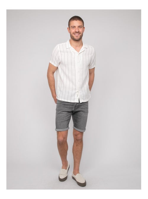 Chemise manches courtes rayures DIVUGO - Kiabi