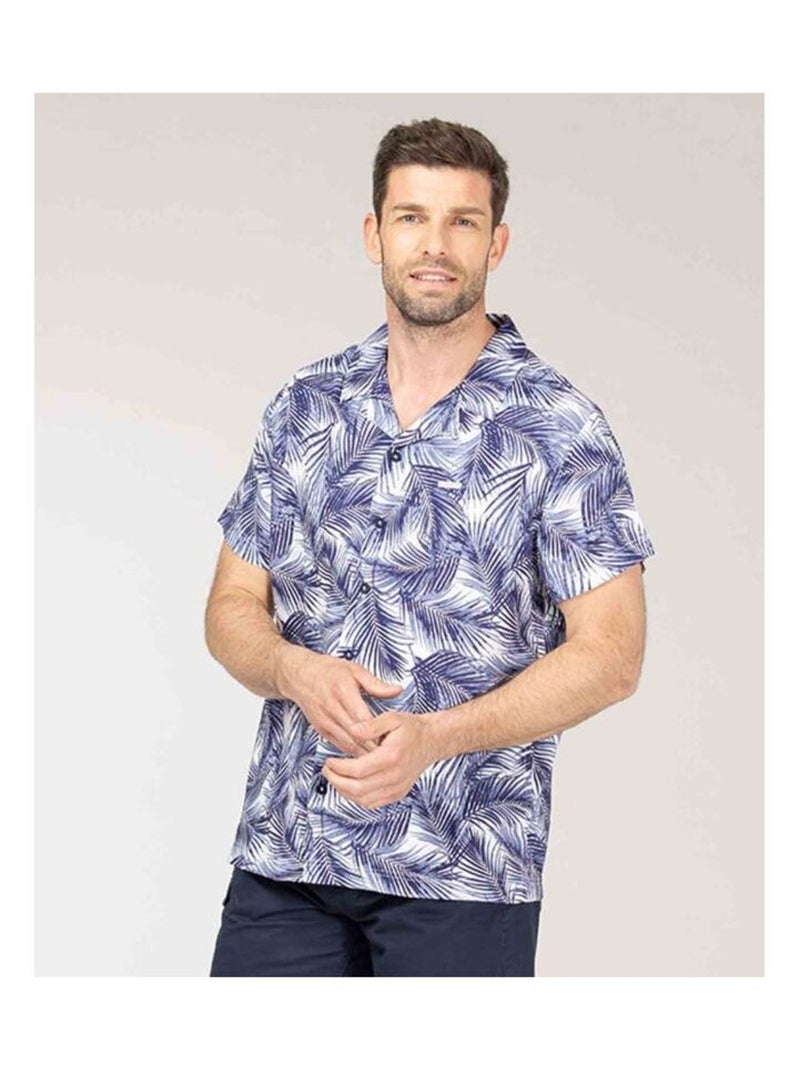 Chemise manches courtes style Hawaii Homme Bleu marine - Kiabi