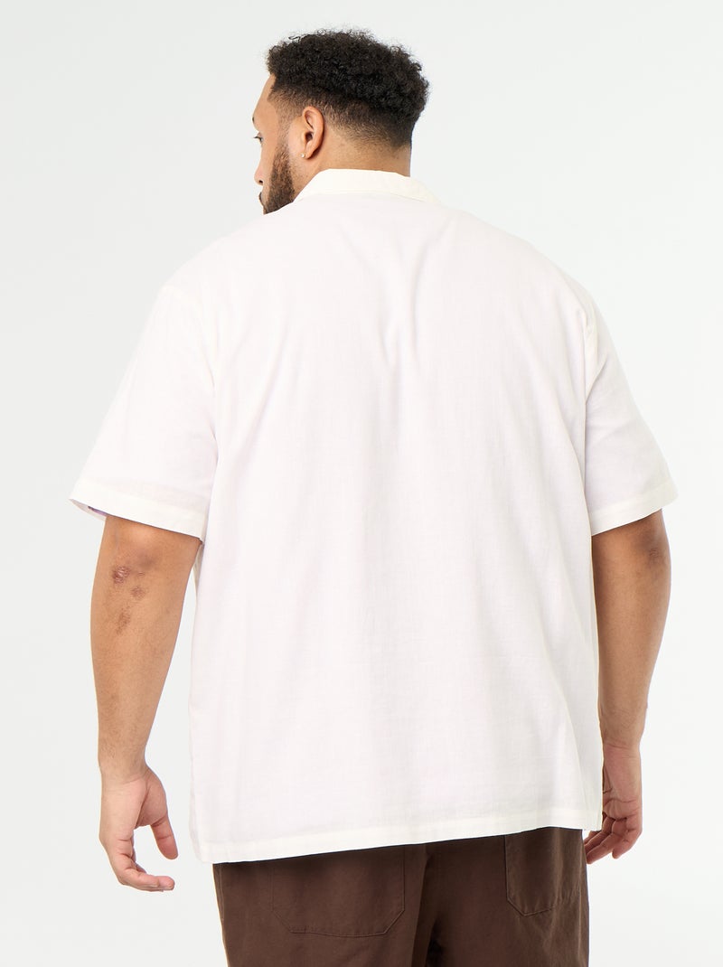 Chemise manches courtes unie Blanc - Kiabi