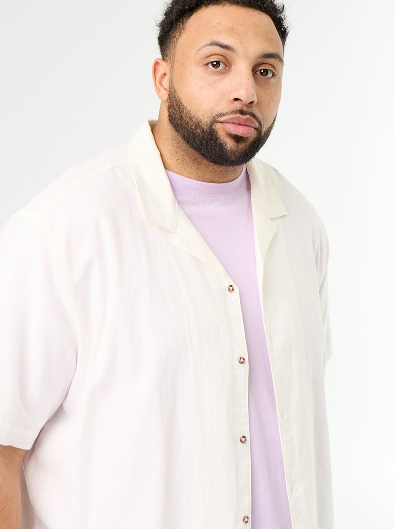 Chemise manches courtes unie Blanc - Kiabi