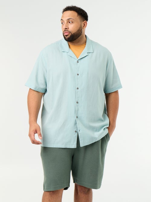 Chemise manches courtes unie - Kiabi