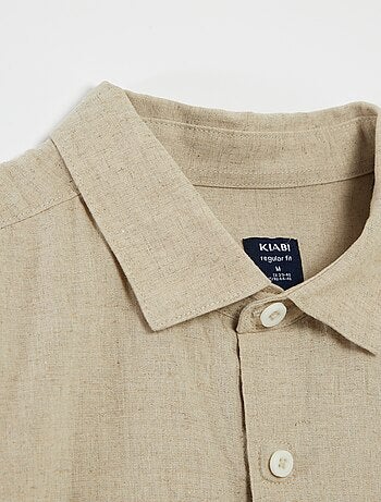 Chemise manches courtes unie en lin mélangé - So Easy