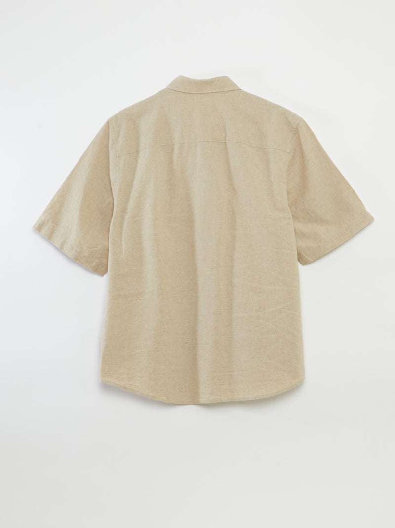 Chemise manches courtes unie en lin mélangé - So Easy BLANC - Kiabi