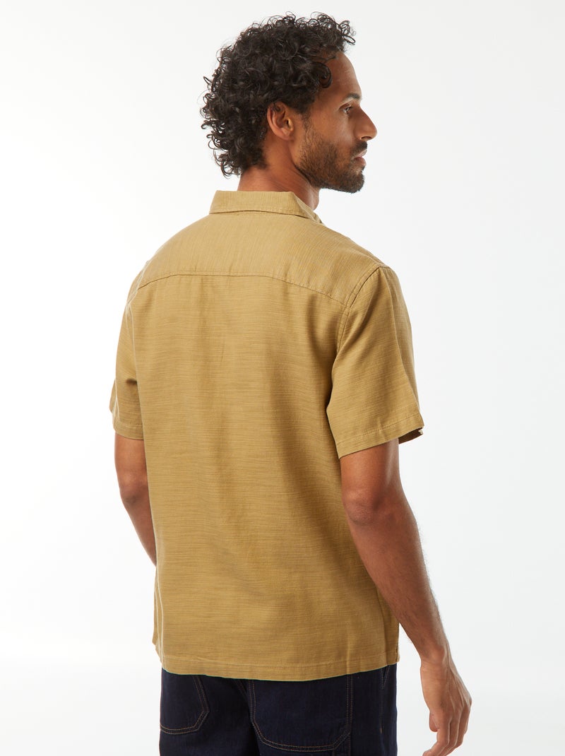 Chemise manches courtes unies Vert - Kiabi