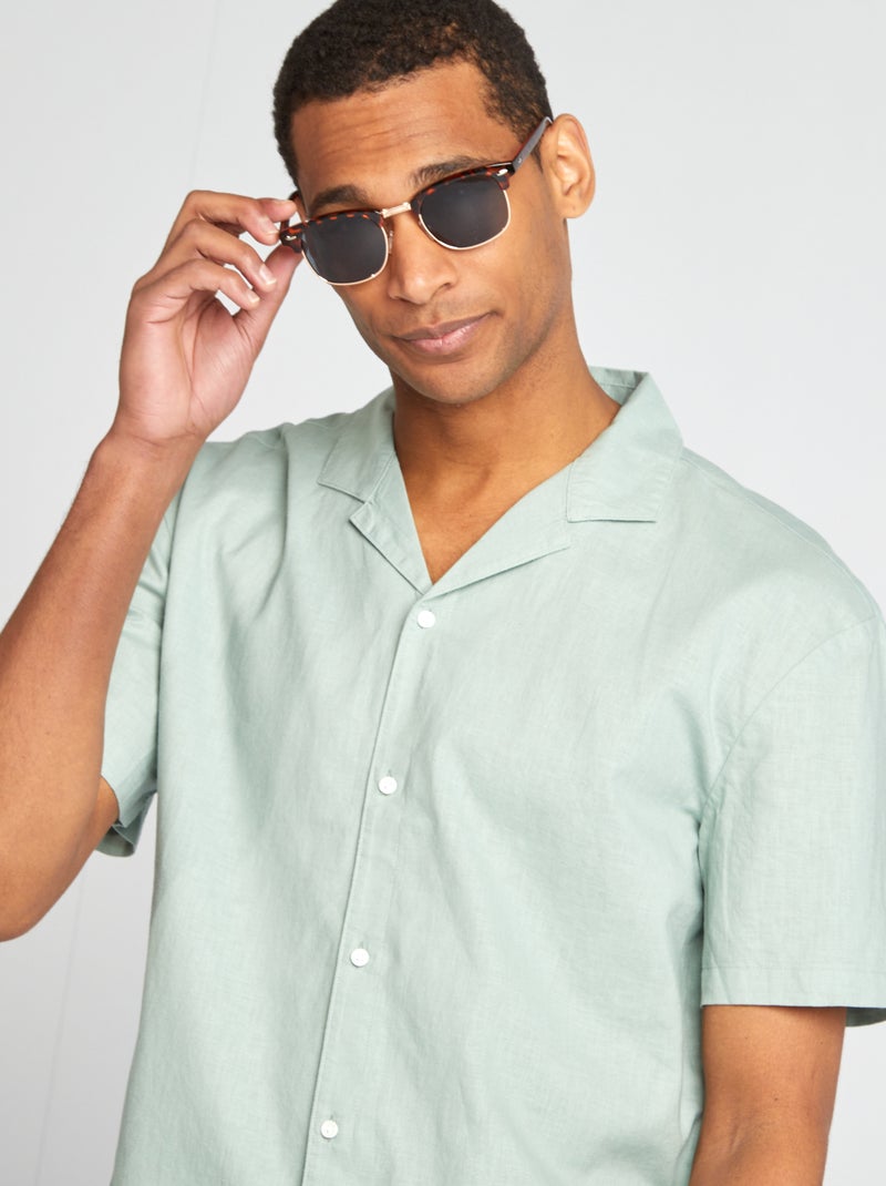 Chemise manches courtes Vert - Kiabi