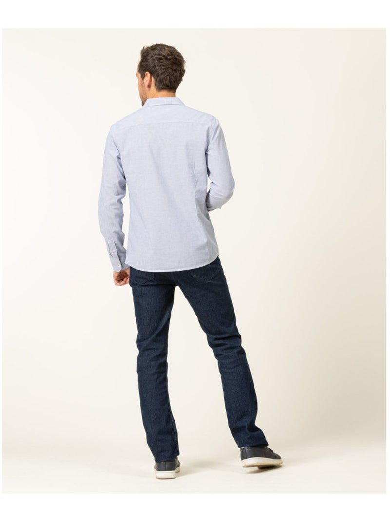 Chemise manches longues - Terre de Marins Blanc Bleu - Kiabi