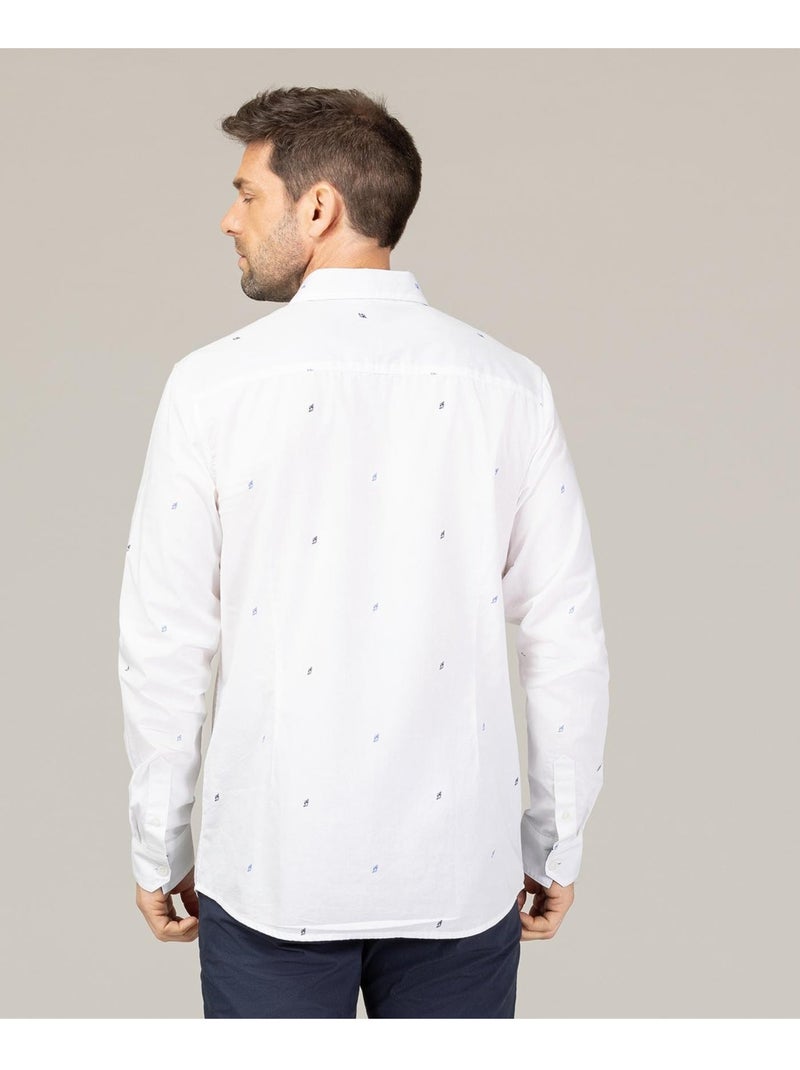 Chemise manches longues - Terre de Marins Blanc - Kiabi