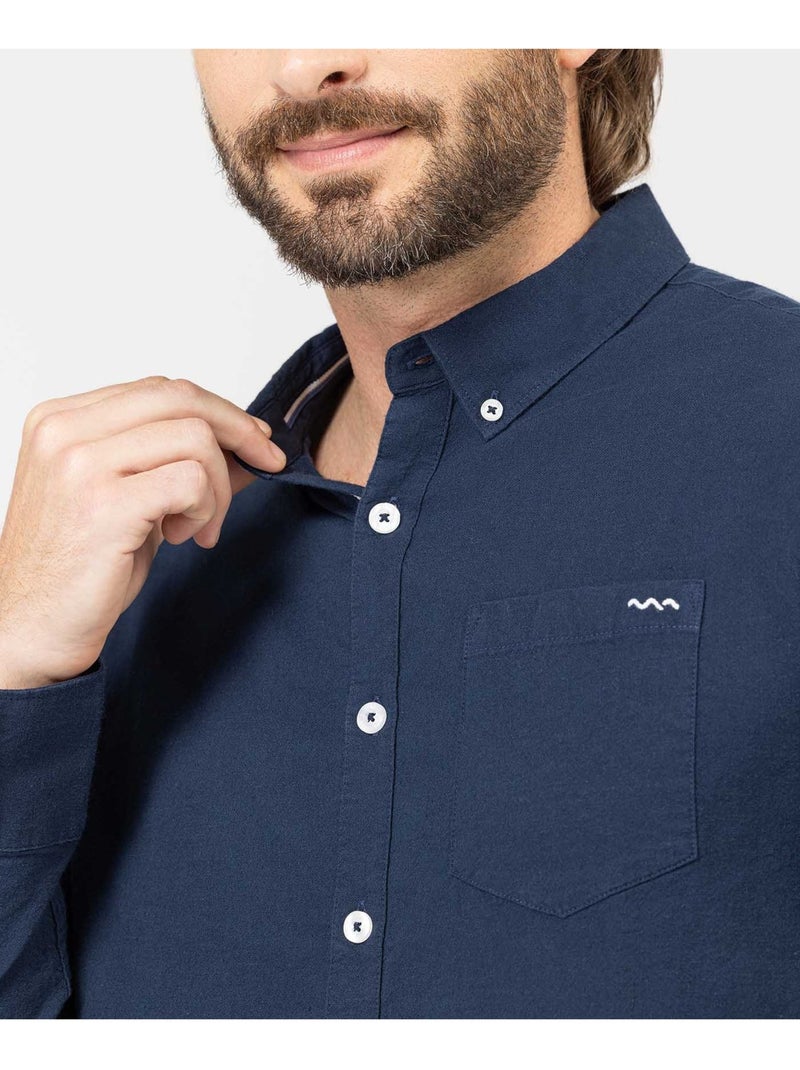 Chemise manches longues - Terre de Marins Bleu marine - Kiabi