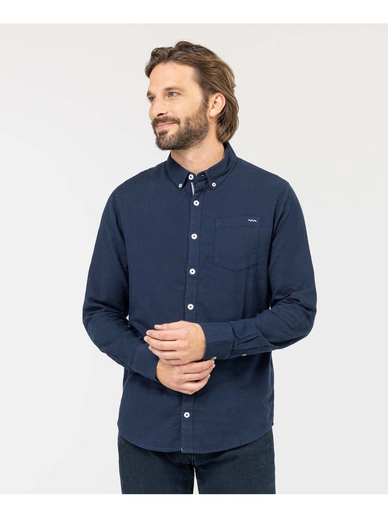 Chemise manches longues - Terre de Marins Bleu marine - Kiabi