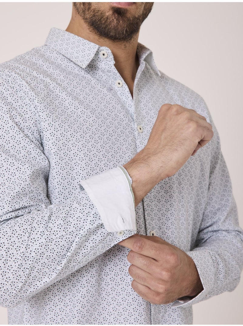 Chemise manches longues 100% coton - Terre de Marins Blanc - Kiabi