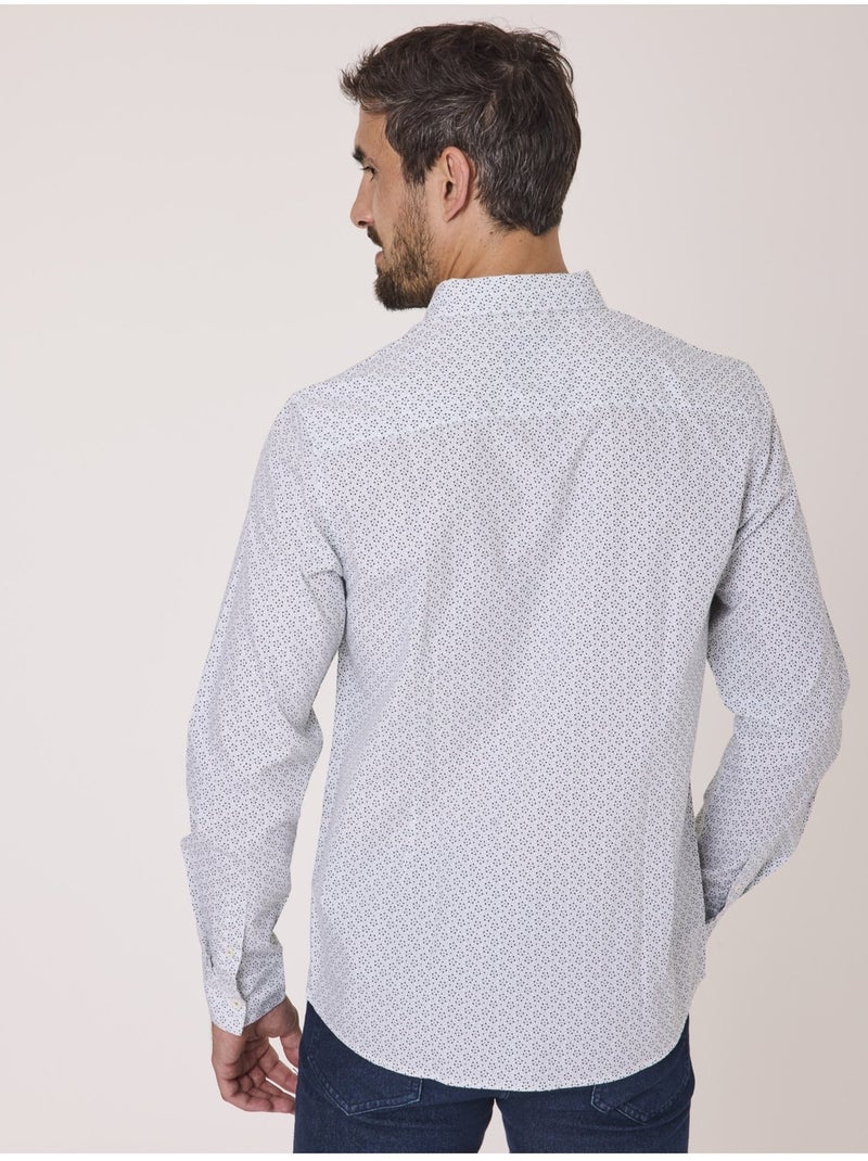Chemise manches longues 100% coton - Terre de Marins Blanc - Kiabi