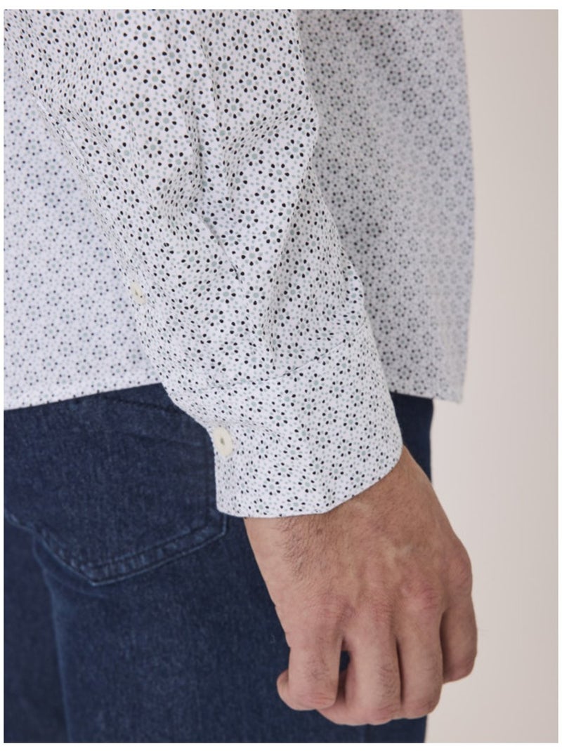 Chemise manches longues 100% coton - Terre de Marins Blanc - Kiabi