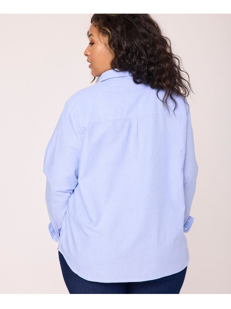 Chemise manches longues 100% coton - Terre de Marins Bleu - Kiabi