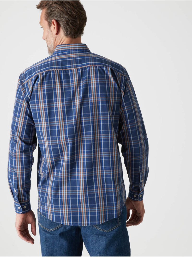 Chemise manches longues à carreaux - DAXON Bleu Multicolore - Kiabi