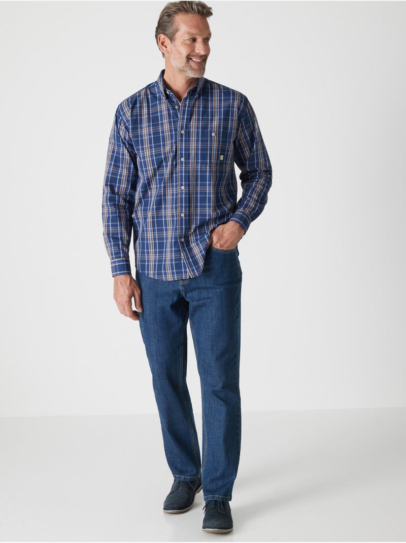 Chemise manches longues à carreaux - DAXON Bleu Multicolore - Kiabi