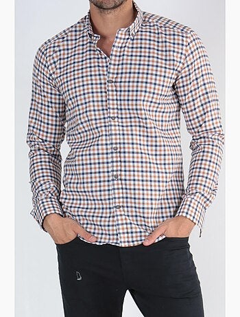 Chemise manches longues à carreaux