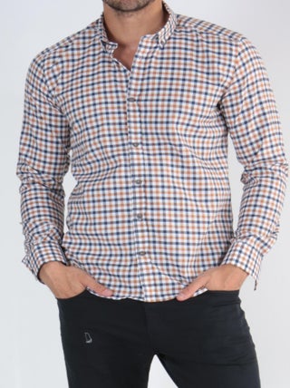Chemise manches longues à carreaux