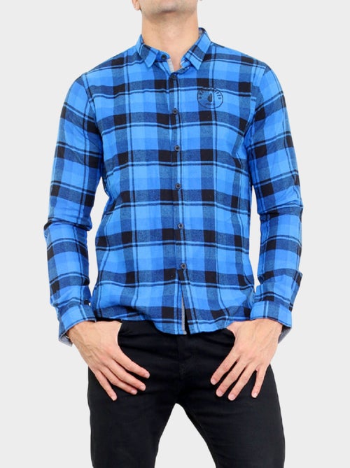 Chemise manches longues à carreaux - Kiabi