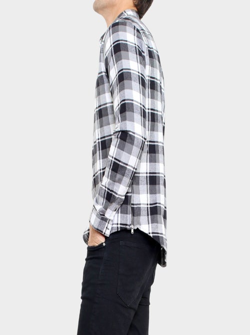 Chemise manches longues à carreaux - Kiabi