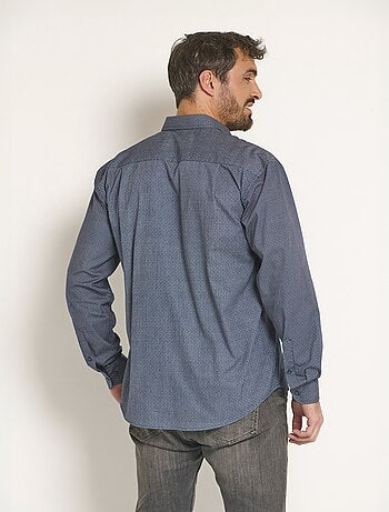 Chemise manches longues à micro motif - Afibel