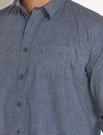 Chemise manches longues à micro motif - Afibel