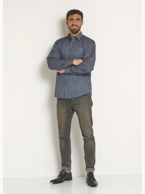 Chemise manches longues à micro motif - Afibel - Kiabi