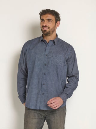 Chemise manches longues à micro motif