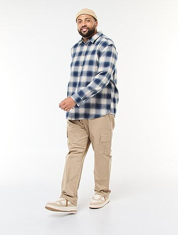 Chemise manches longues à motif à carreaux