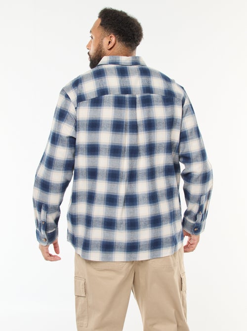 Chemise manches longues à motif à carreaux - Kiabi