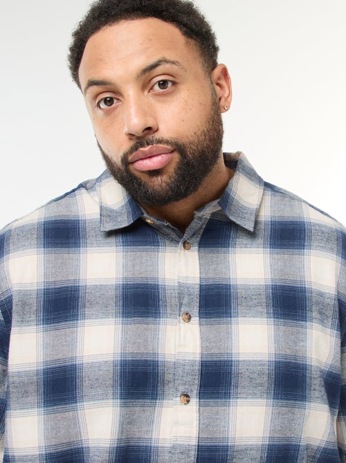 Chemise manches longues à motif à carreaux - Kiabi