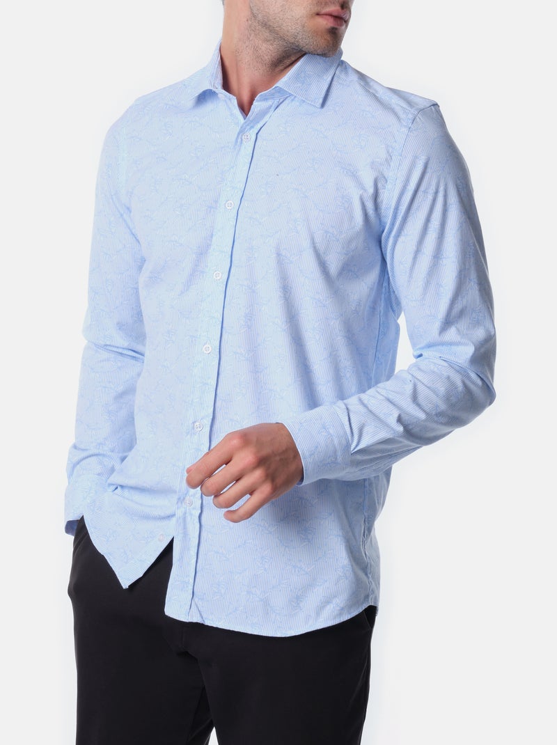 Chemise manches longues à motif Bleu ciel - Kiabi