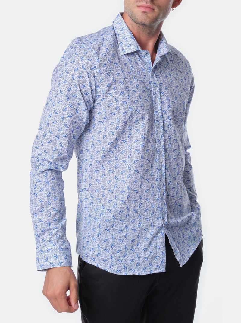 Chemise manches longues à motif Bleu ciel - Kiabi