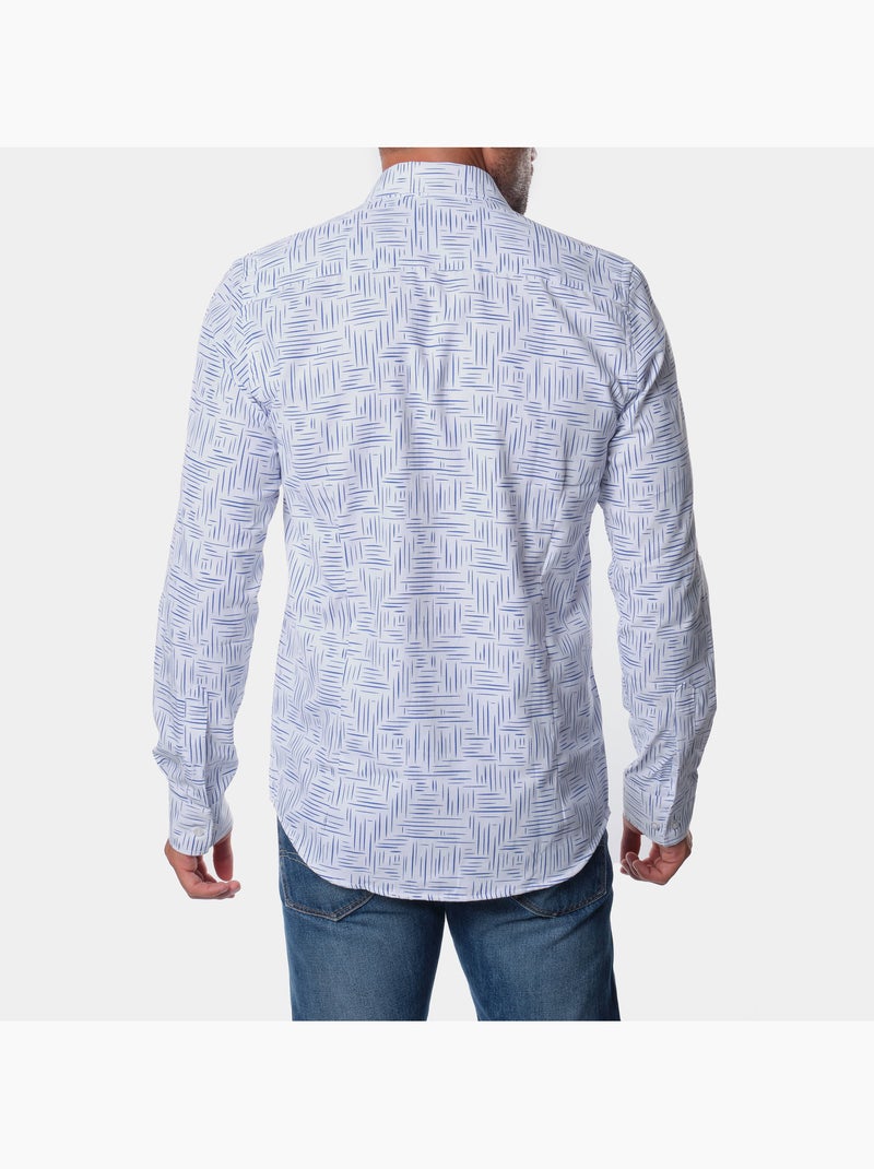 Chemise manches longues à motif Bleu - Kiabi