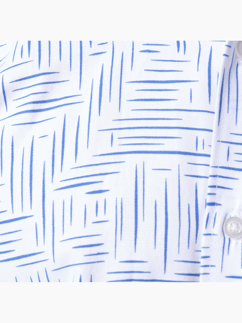 Chemise manches longues à motif Bleu - Kiabi