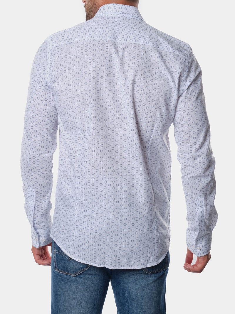 Chemise manches longues à motif Bleu - Kiabi