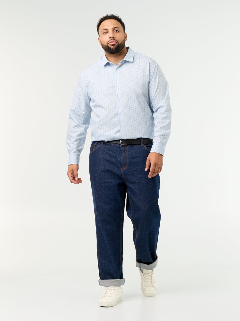 Chemise manches longues à motif Bleu - Kiabi