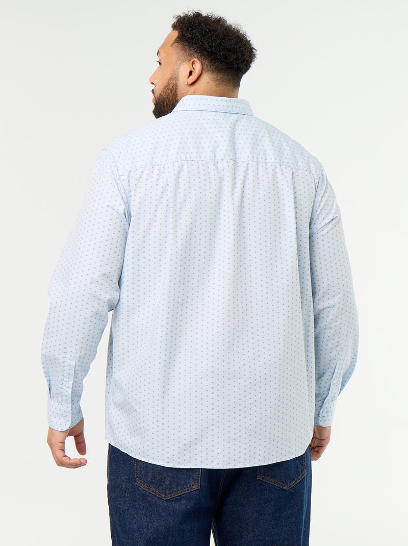Chemise manches longues à motif Bleu - Kiabi