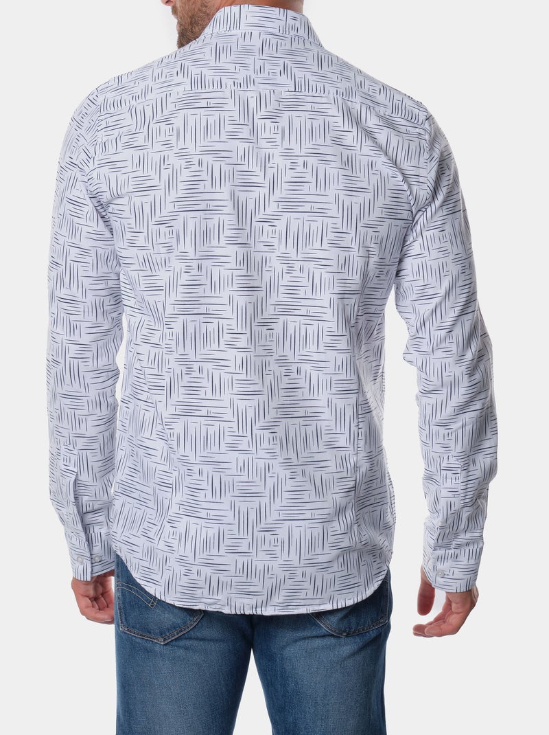 Chemise manches longues à motif Bleu marine - Kiabi