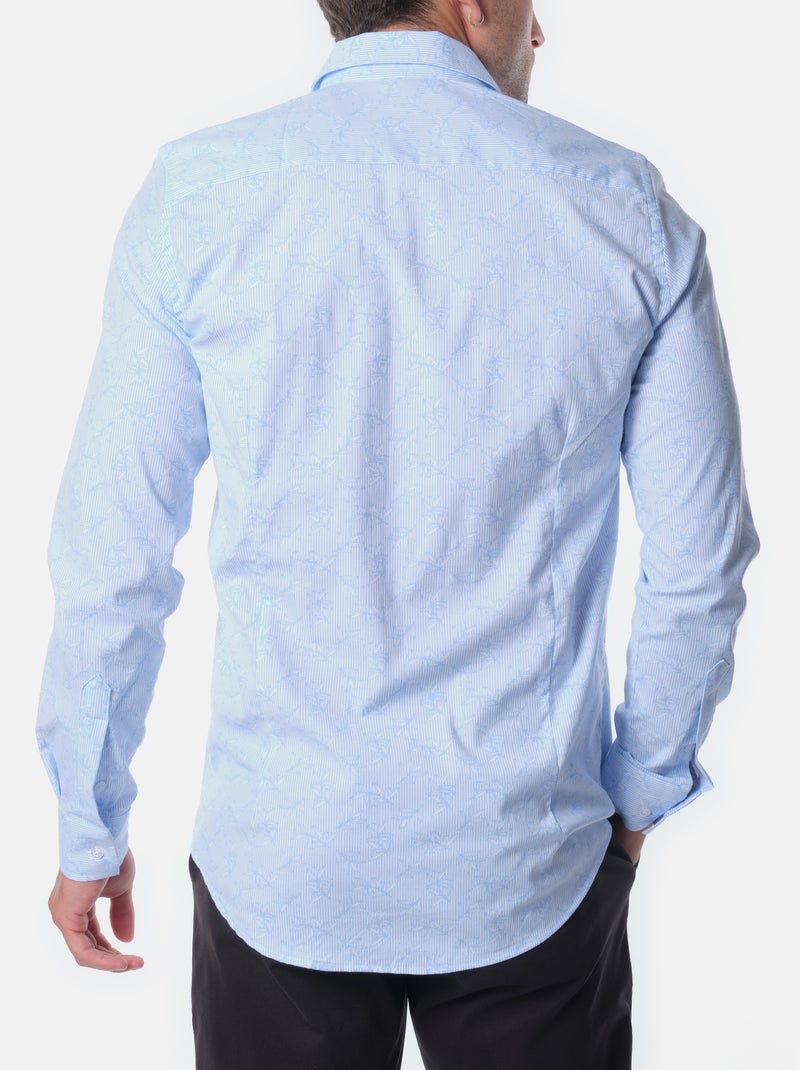 Chemise manches longues à motif Bleu marine - Kiabi