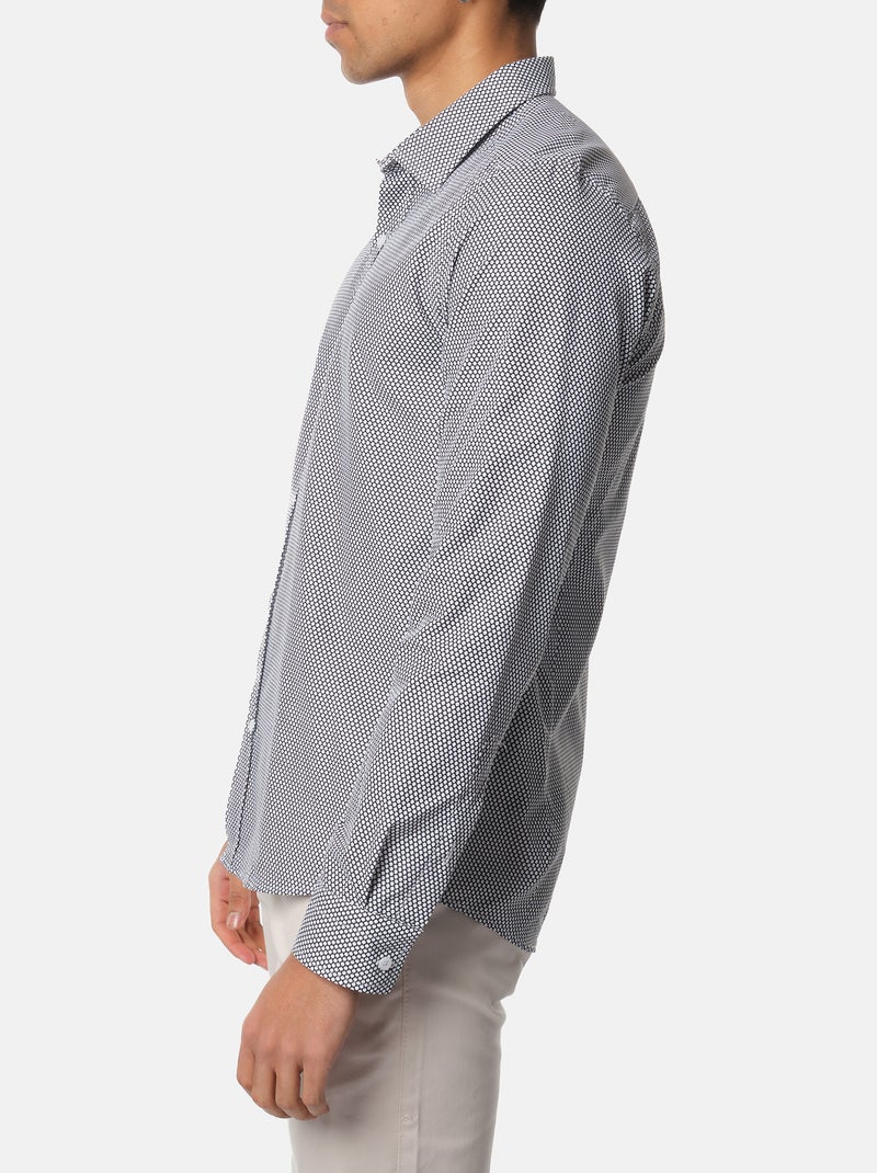 Chemise manches longues à motif Bleu marine - Kiabi